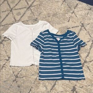 Striped and Solid Kids Button-Up Tops